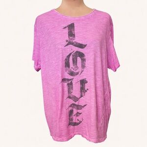 Magnolia Pearl Abbey Love Tee #1460 Love Supply Co Pink NWT